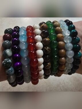 Set Of 10 Beaded Stretch Bracelets